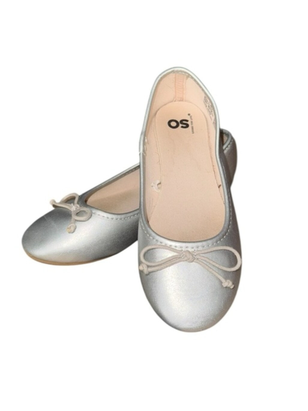Girls SO Silver Ballet Flats - Size 1